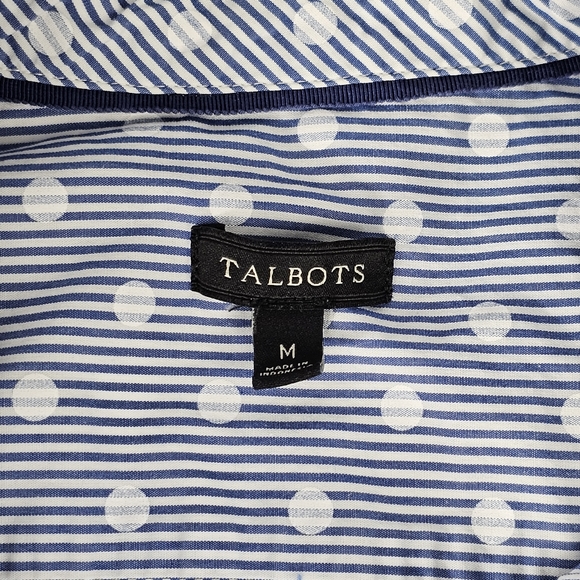 TALBOTS Striped Polka-dot Button-Down Shirt - Picture 12 of 13